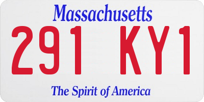 MA license plate 291KY1