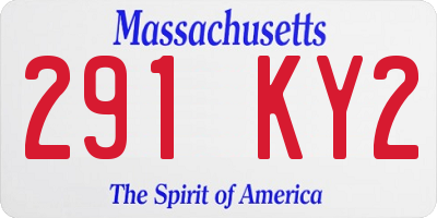 MA license plate 291KY2