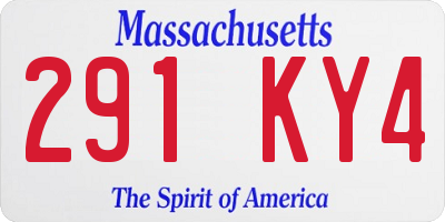 MA license plate 291KY4