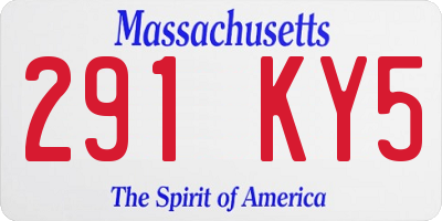 MA license plate 291KY5