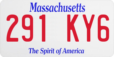 MA license plate 291KY6