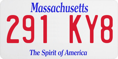 MA license plate 291KY8