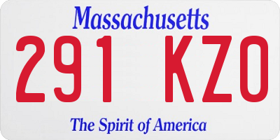MA license plate 291KZ0