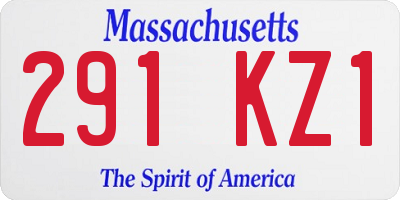 MA license plate 291KZ1