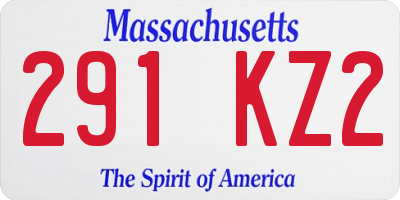 MA license plate 291KZ2