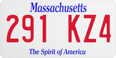MA license plate 291KZ4