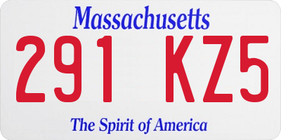 MA license plate 291KZ5