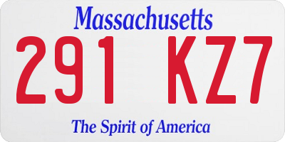 MA license plate 291KZ7