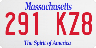 MA license plate 291KZ8