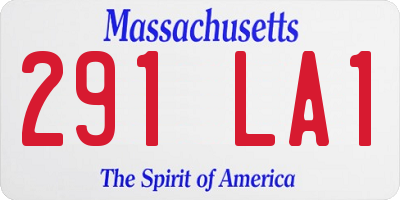 MA license plate 291LA1