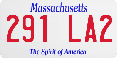 MA license plate 291LA2