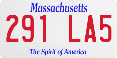 MA license plate 291LA5