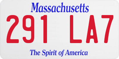 MA license plate 291LA7