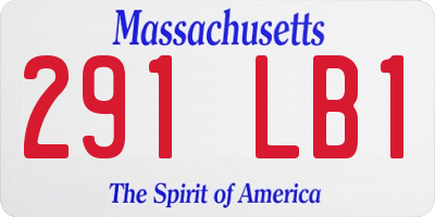 MA license plate 291LB1