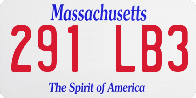 MA license plate 291LB3