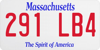 MA license plate 291LB4