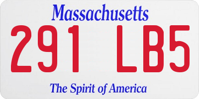 MA license plate 291LB5