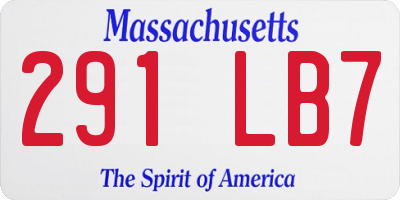 MA license plate 291LB7