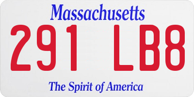 MA license plate 291LB8