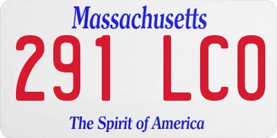 MA license plate 291LC0