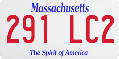 MA license plate 291LC2