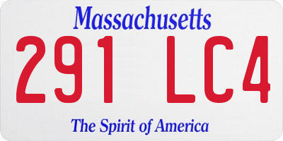 MA license plate 291LC4