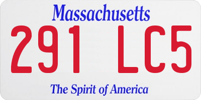 MA license plate 291LC5