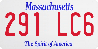 MA license plate 291LC6