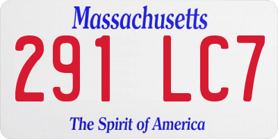 MA license plate 291LC7
