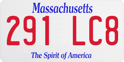 MA license plate 291LC8