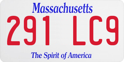 MA license plate 291LC9
