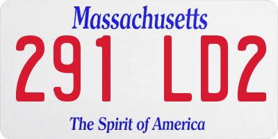 MA license plate 291LD2