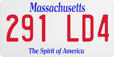 MA license plate 291LD4