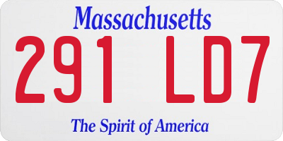 MA license plate 291LD7