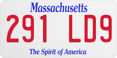 MA license plate 291LD9