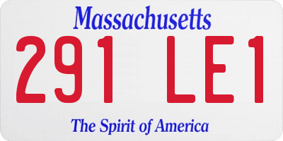 MA license plate 291LE1