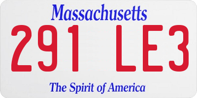 MA license plate 291LE3