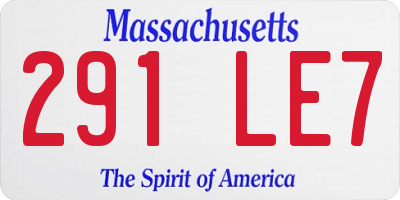 MA license plate 291LE7