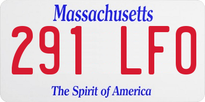 MA license plate 291LF0