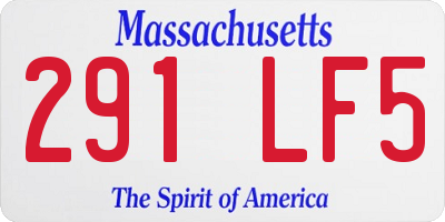MA license plate 291LF5