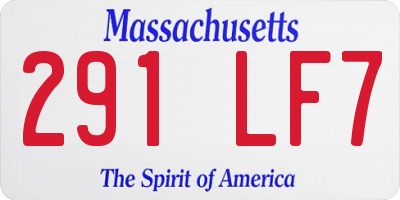 MA license plate 291LF7