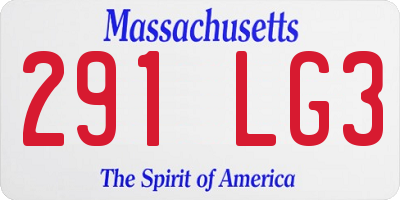 MA license plate 291LG3