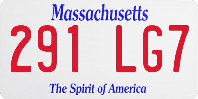 MA license plate 291LG7