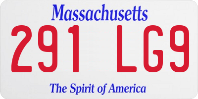 MA license plate 291LG9