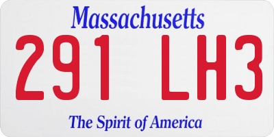 MA license plate 291LH3