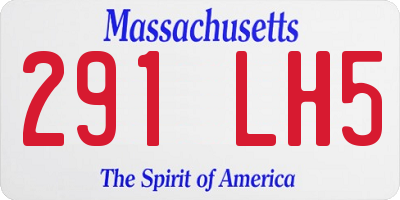MA license plate 291LH5