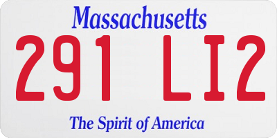 MA license plate 291LI2