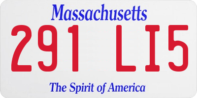 MA license plate 291LI5