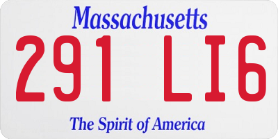 MA license plate 291LI6