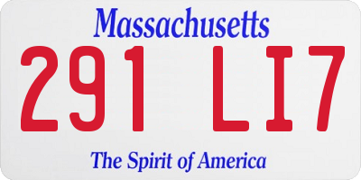 MA license plate 291LI7